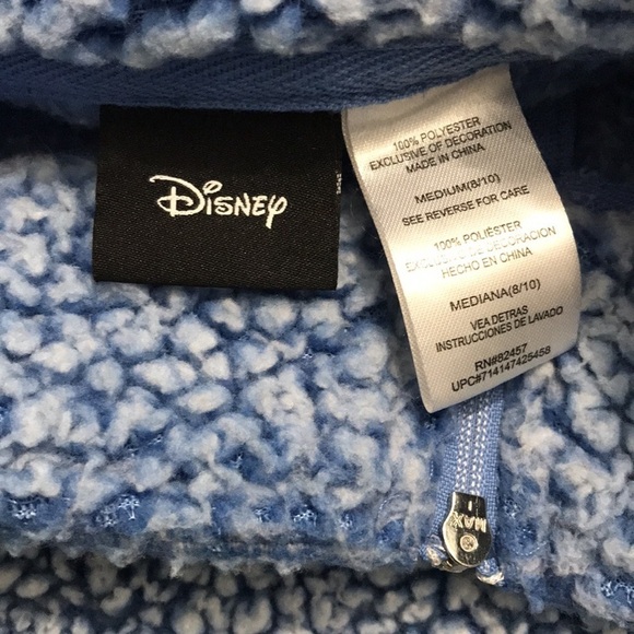 DISNEY Blue Lilo & Stitch Sherpa Sweater Size Medium - Picture 7 of 8